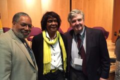 Liz Alston, center, with Lonnie Bunch and GWM